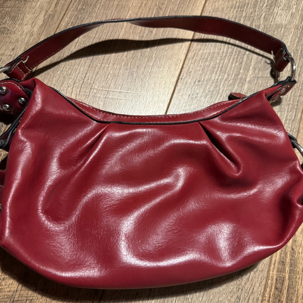 Rosetti Red Shoulder Bag with Elegant Crescent Design